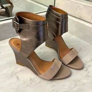 Joie Waylen Gunmetal Wedge Sandal Heel